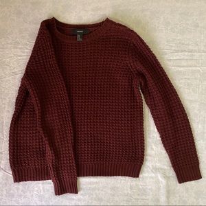 forever 21 crew neck burgundy sweater